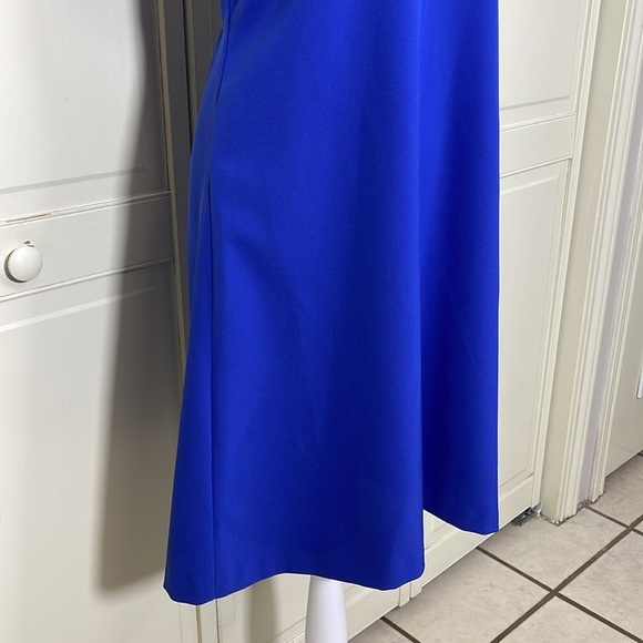 Jessica Simpson Royal Blue Sheath Dress Above The Knee Sz 10 Capped Sleeves - Picture 5 of 14